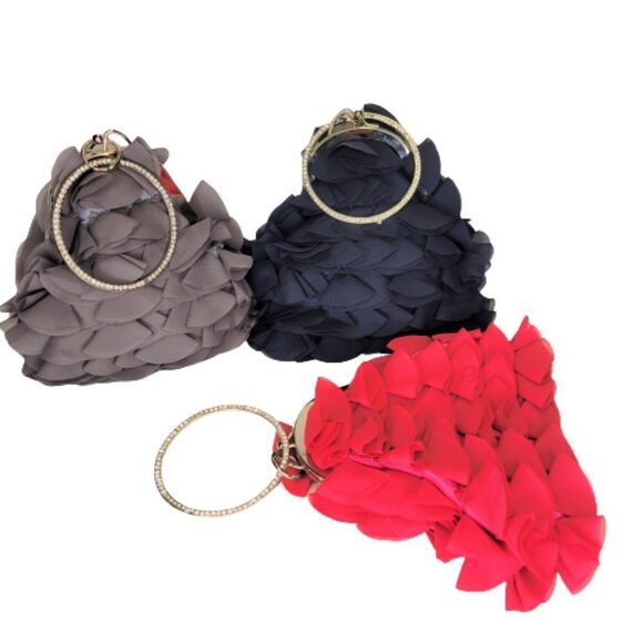 RUFFLES and Frills Blue Wristlet Clutch Purse Party Evening Cocktail Bag - NWOT - Picture 10 of 12